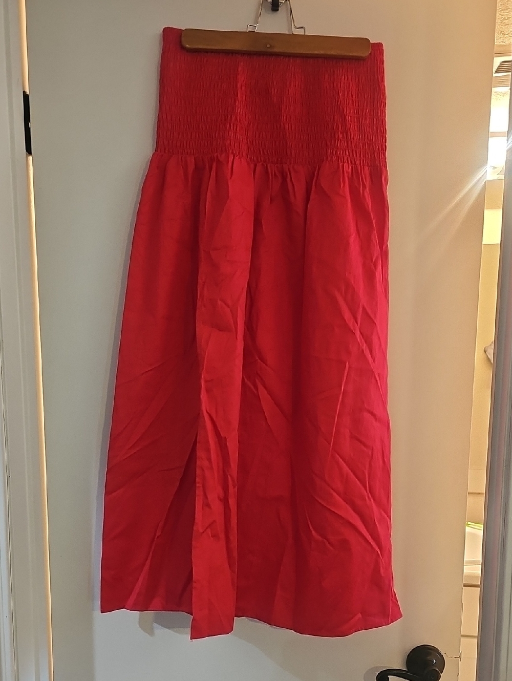 Wild Fable Coral/Red Smoked Waist Flowy Skirt OR Swim Coverup